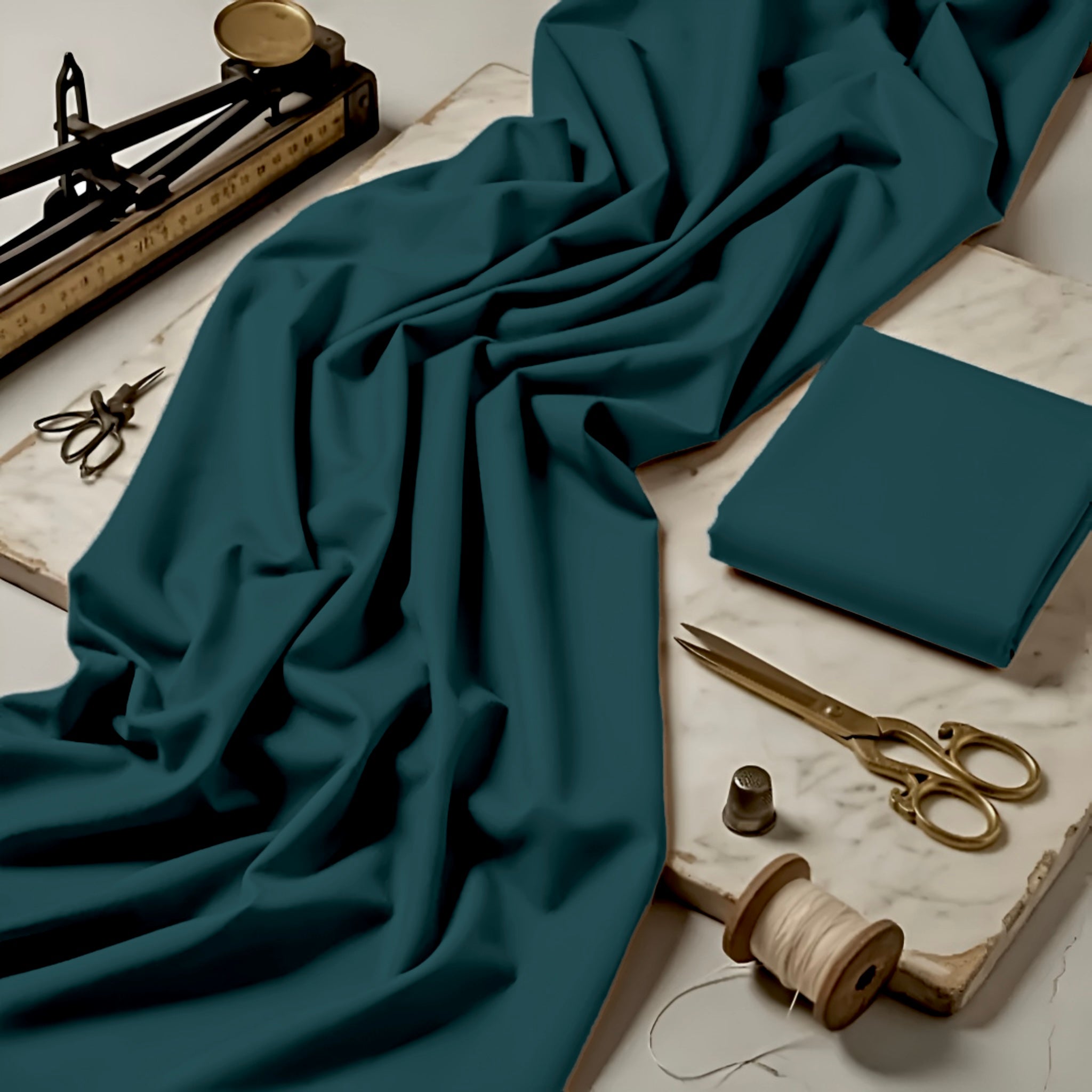 Imported Wash & Wear Deep Sea Green