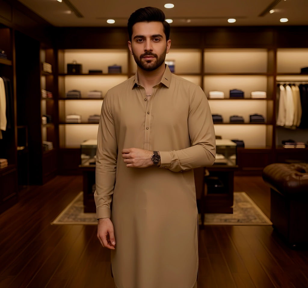 Camel Designer’s Shalwar Kameez