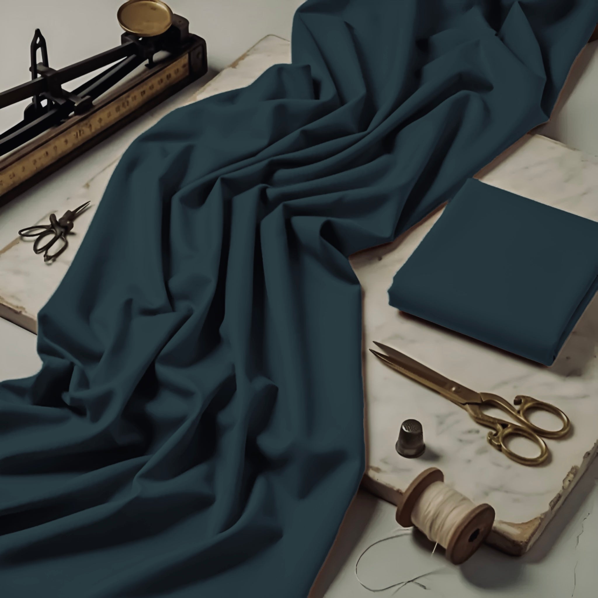 Imported Wash & Wear Dark Sea Green