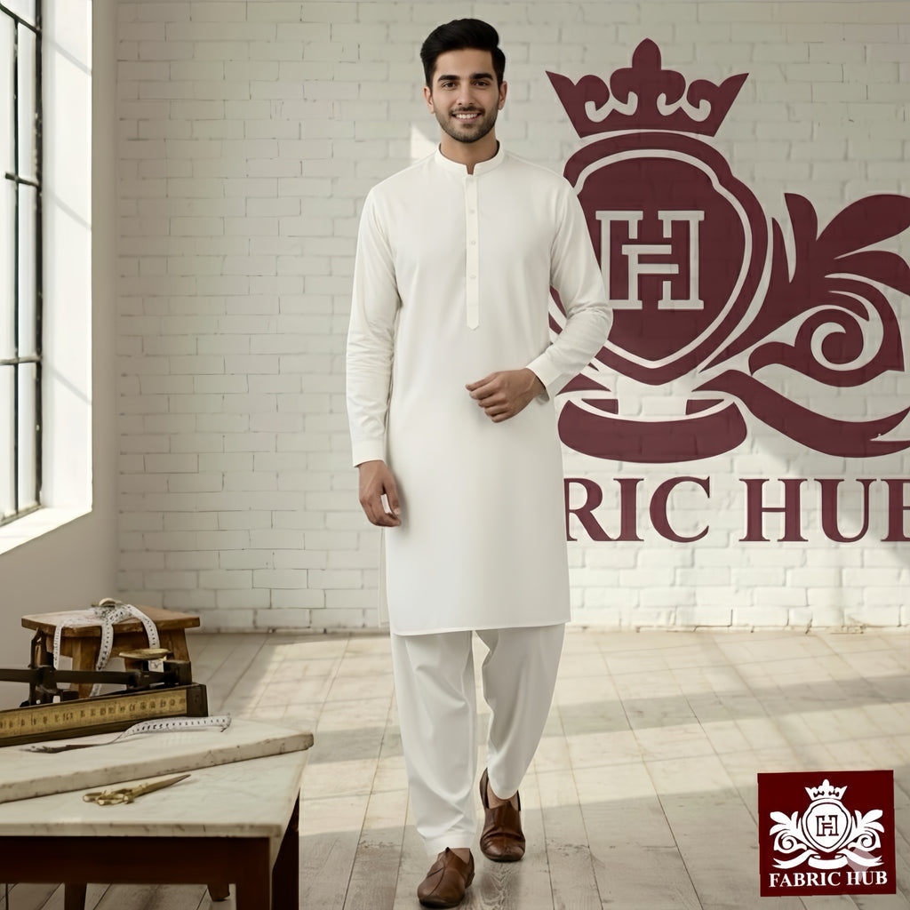 Imported Wash & Wear Off White