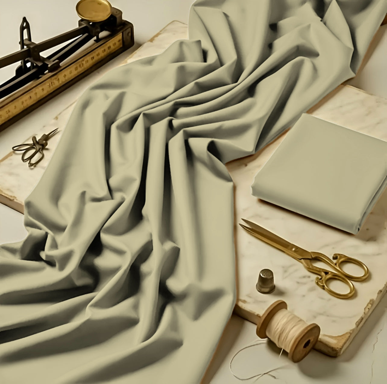 Imported Wash & Wear Ivory Biege