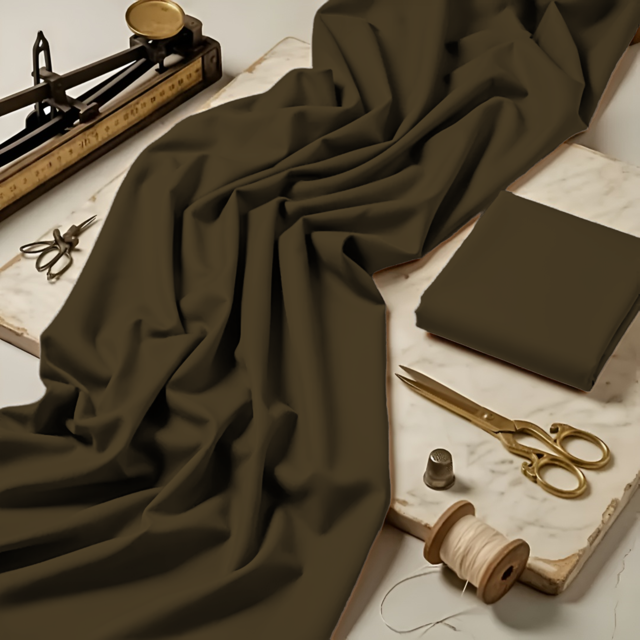 Imported Wash & Wear Dark Olive Green
