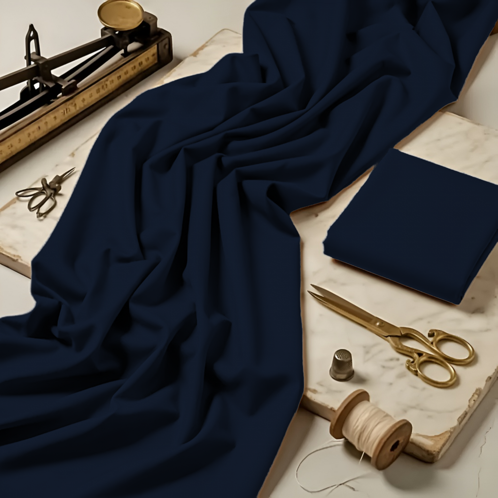 Imported Wash & Wear Navy Blue