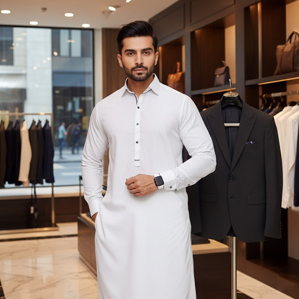 White Designer’s Shalwar Kameez