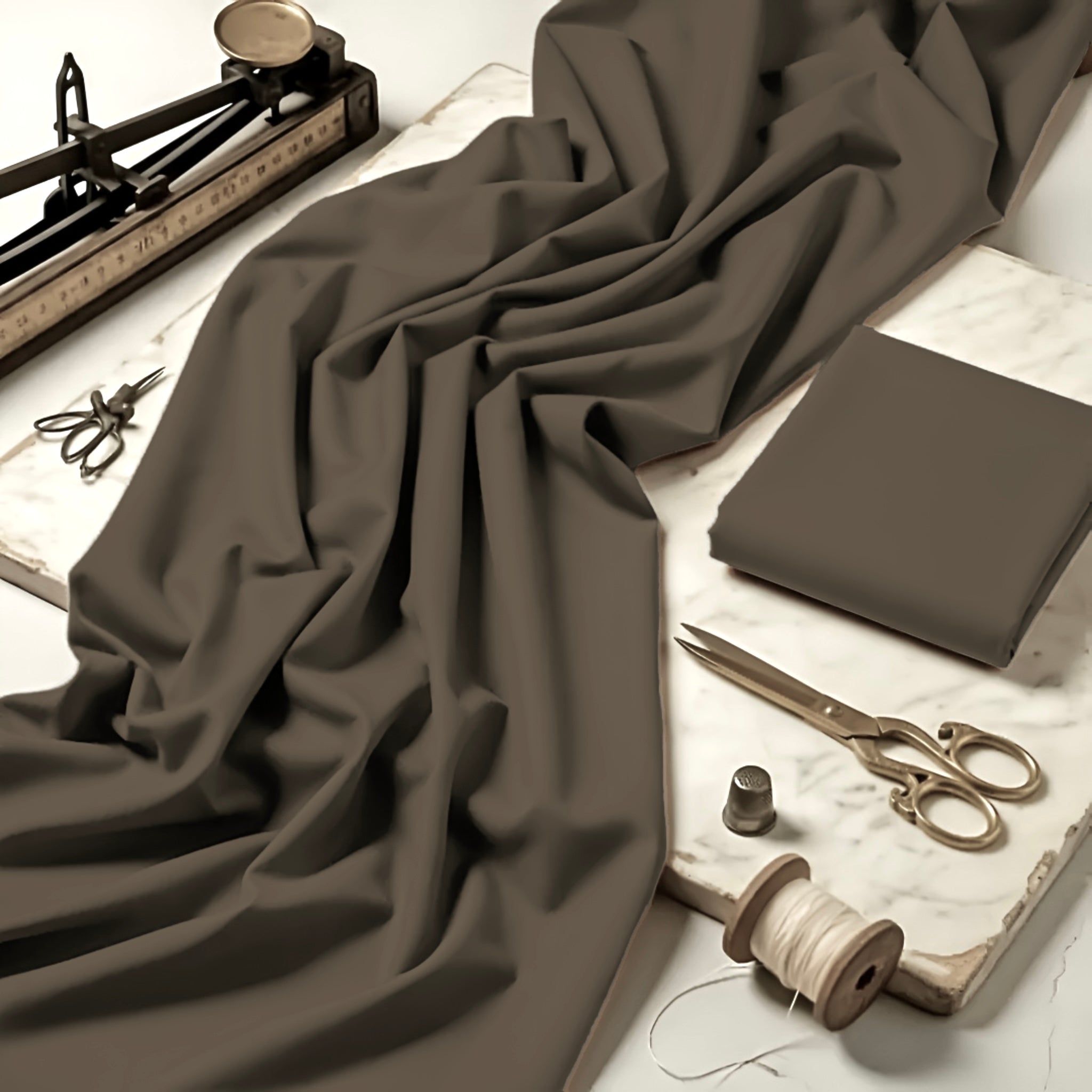 Imported Wash & Wear Dull Brown