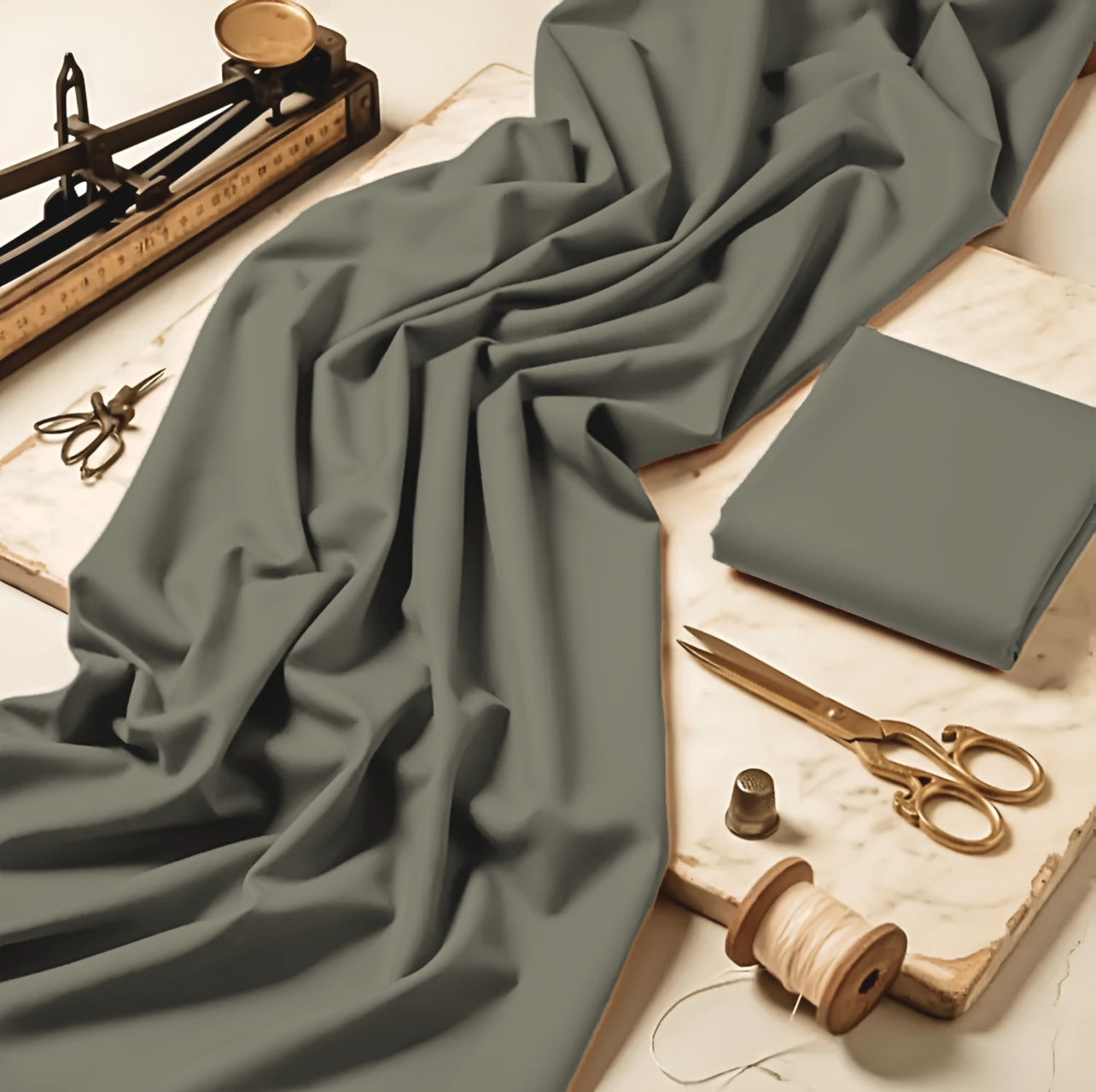 Imported Wash & Wear Olive Grey