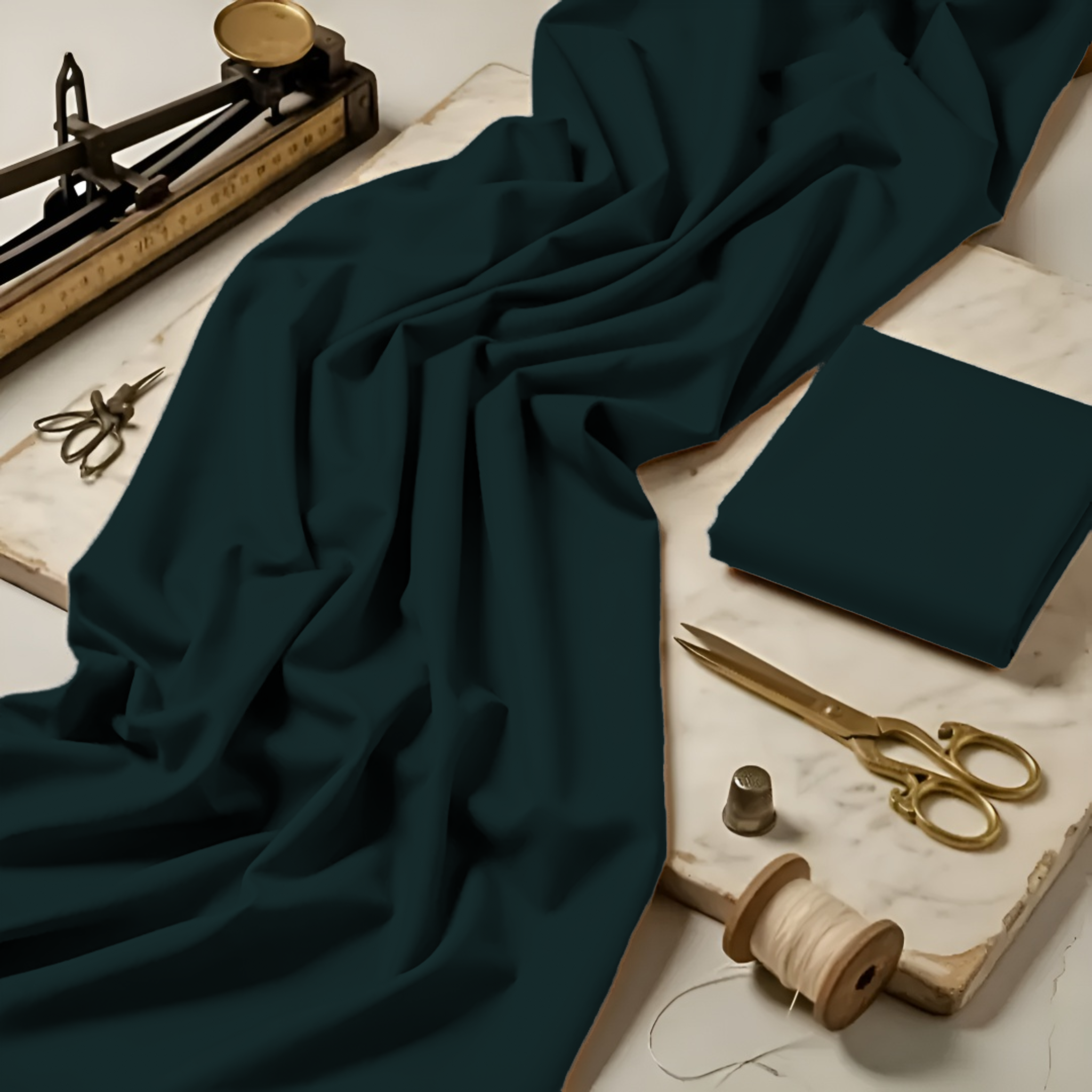 Imported Wash & Wear Dark Sea Green