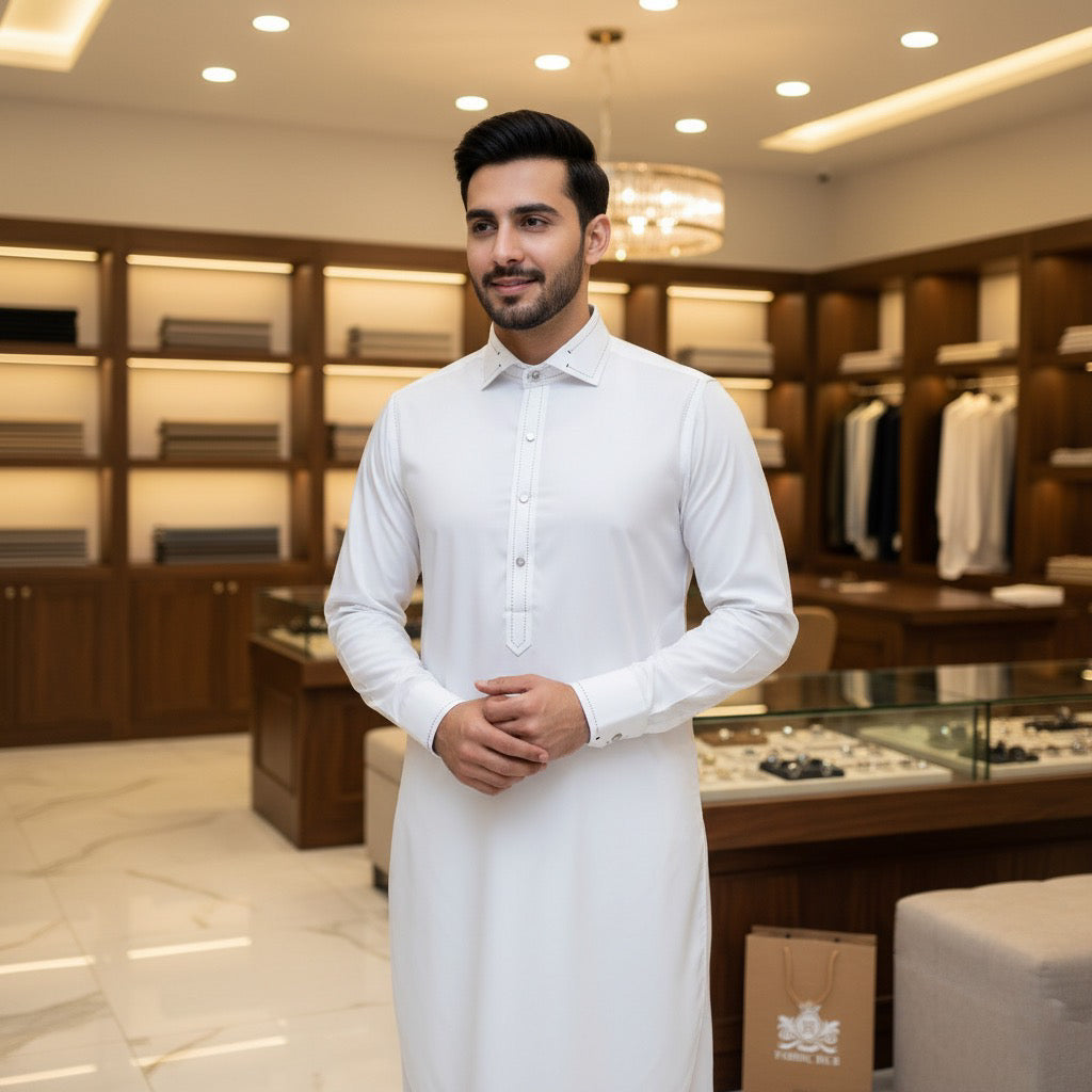 White Designer’s Shalwar Kameez