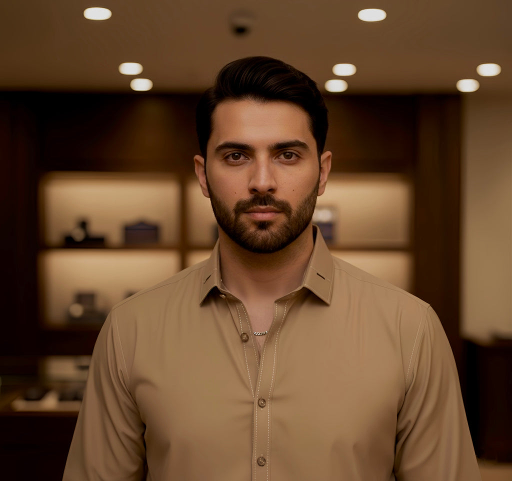 Camel Designer’s Shalwar Kameez