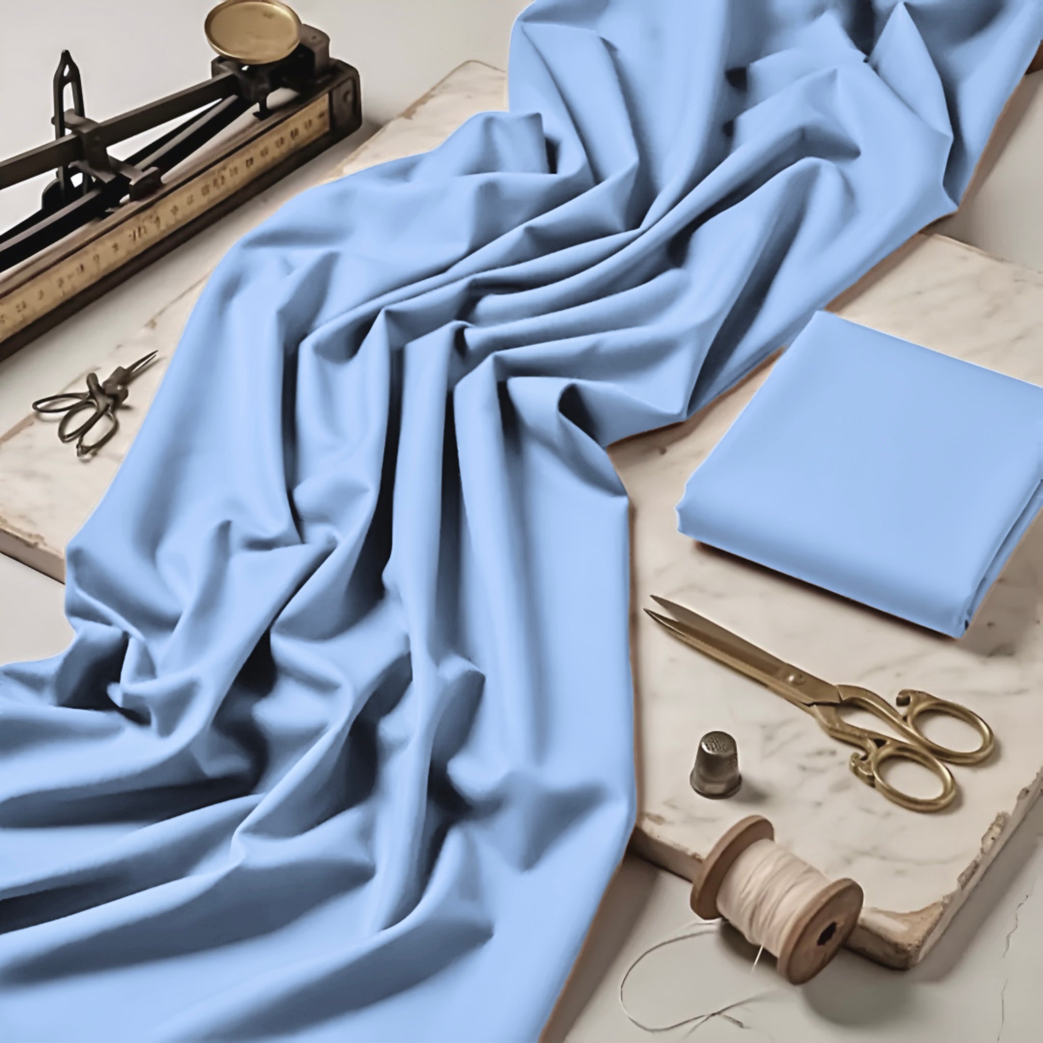 Imported Wash & Wear Sky Blue