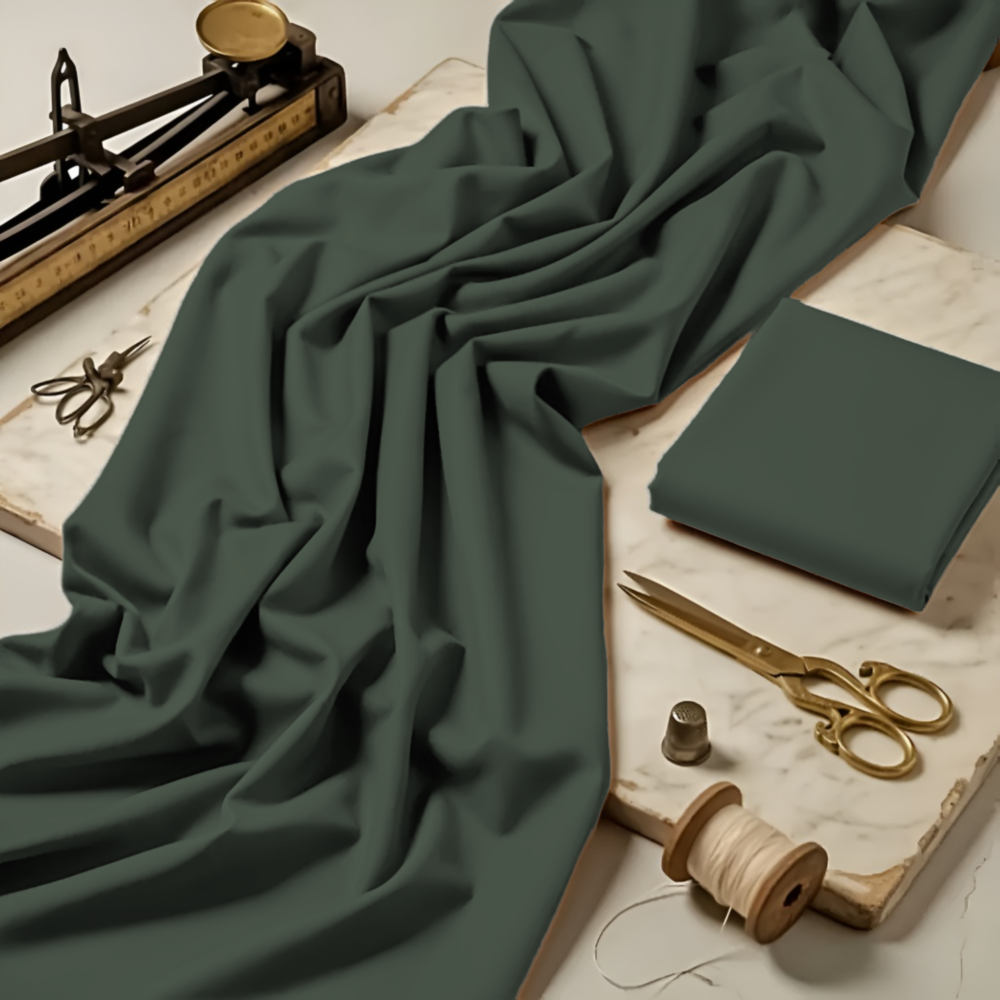 Imported Wash & Wear Premium Army Green