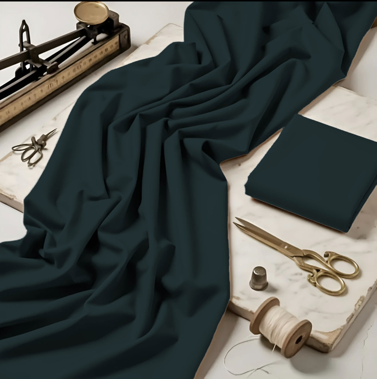 Imported Wash & Wear Dark Sea Green