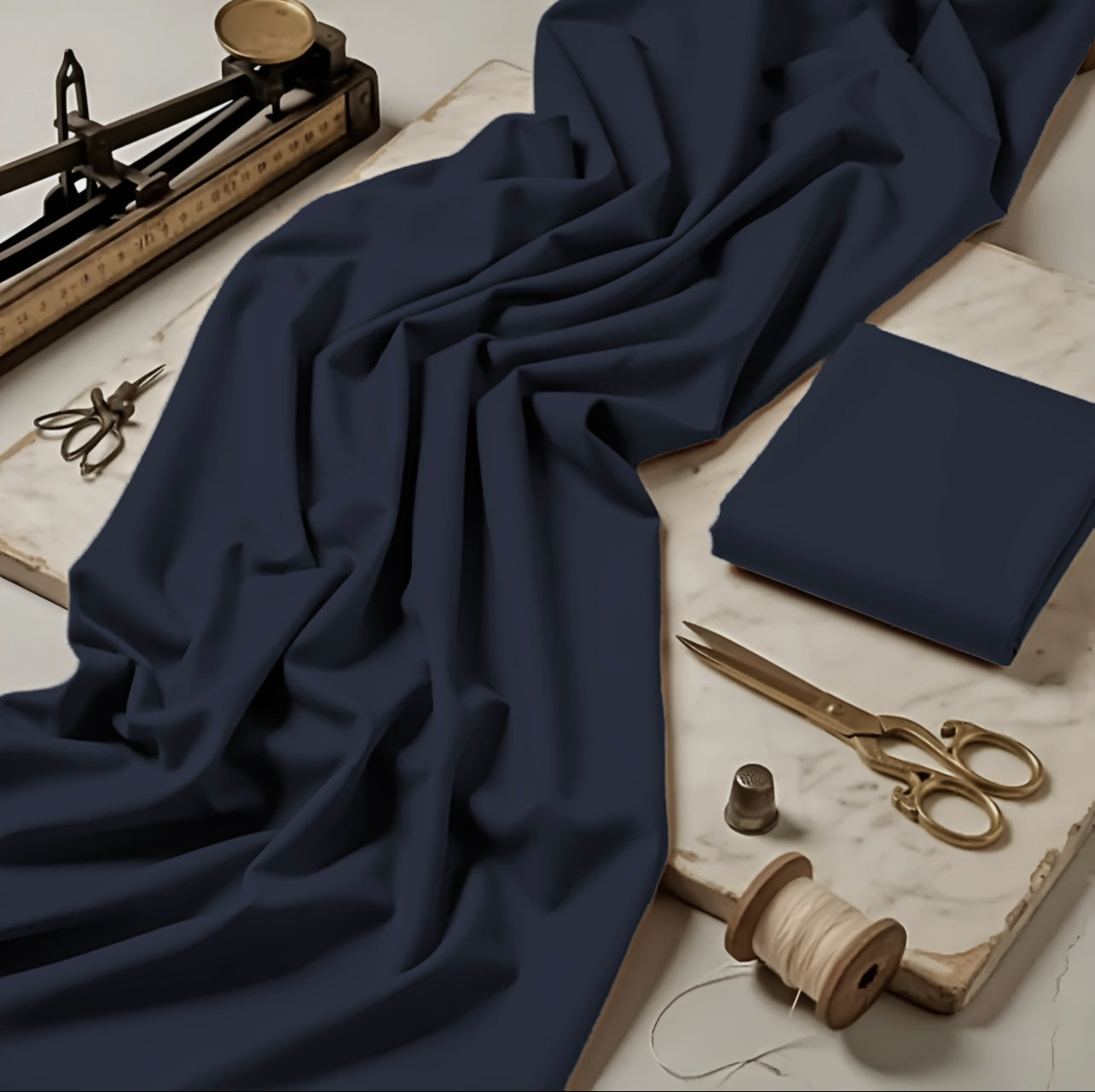 Imported Wash & Wear Navy Blue