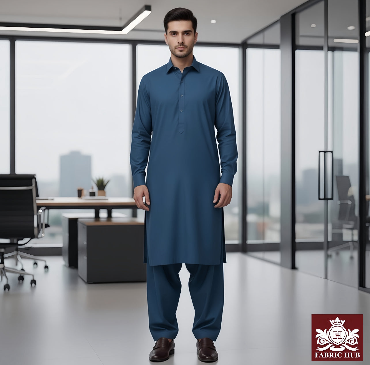Imported Wash & Wear Zinc Blue