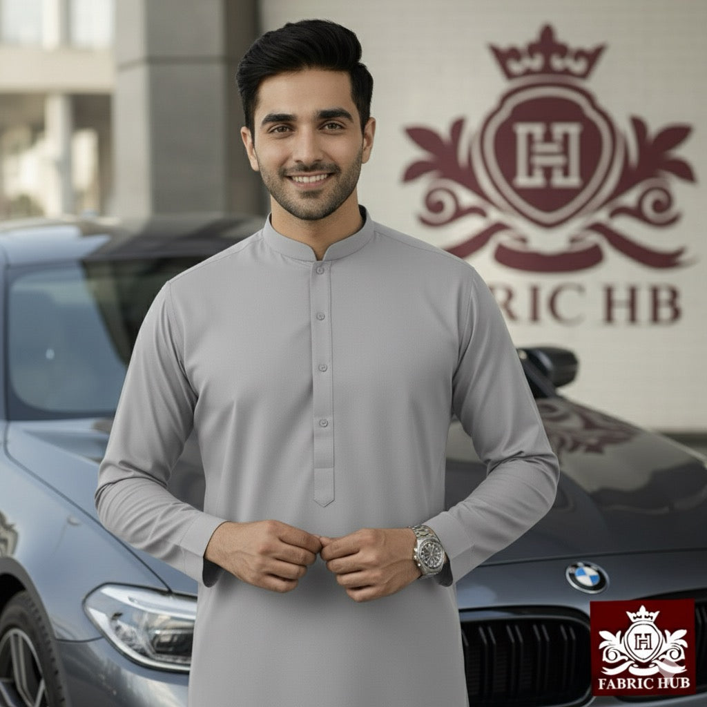 Imported Wash & Wear Silver Grey
