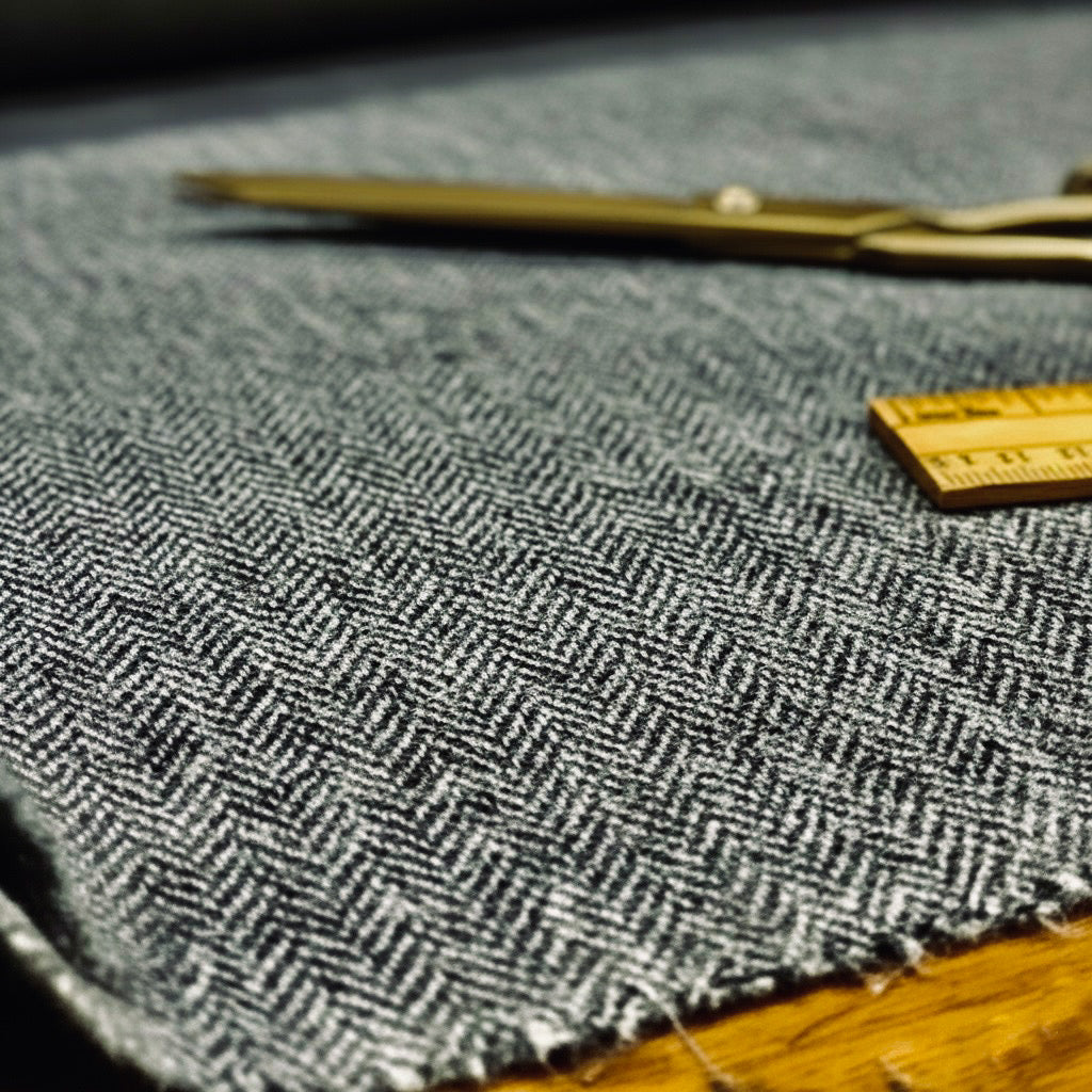 Herringbone Tweed Grey Spools