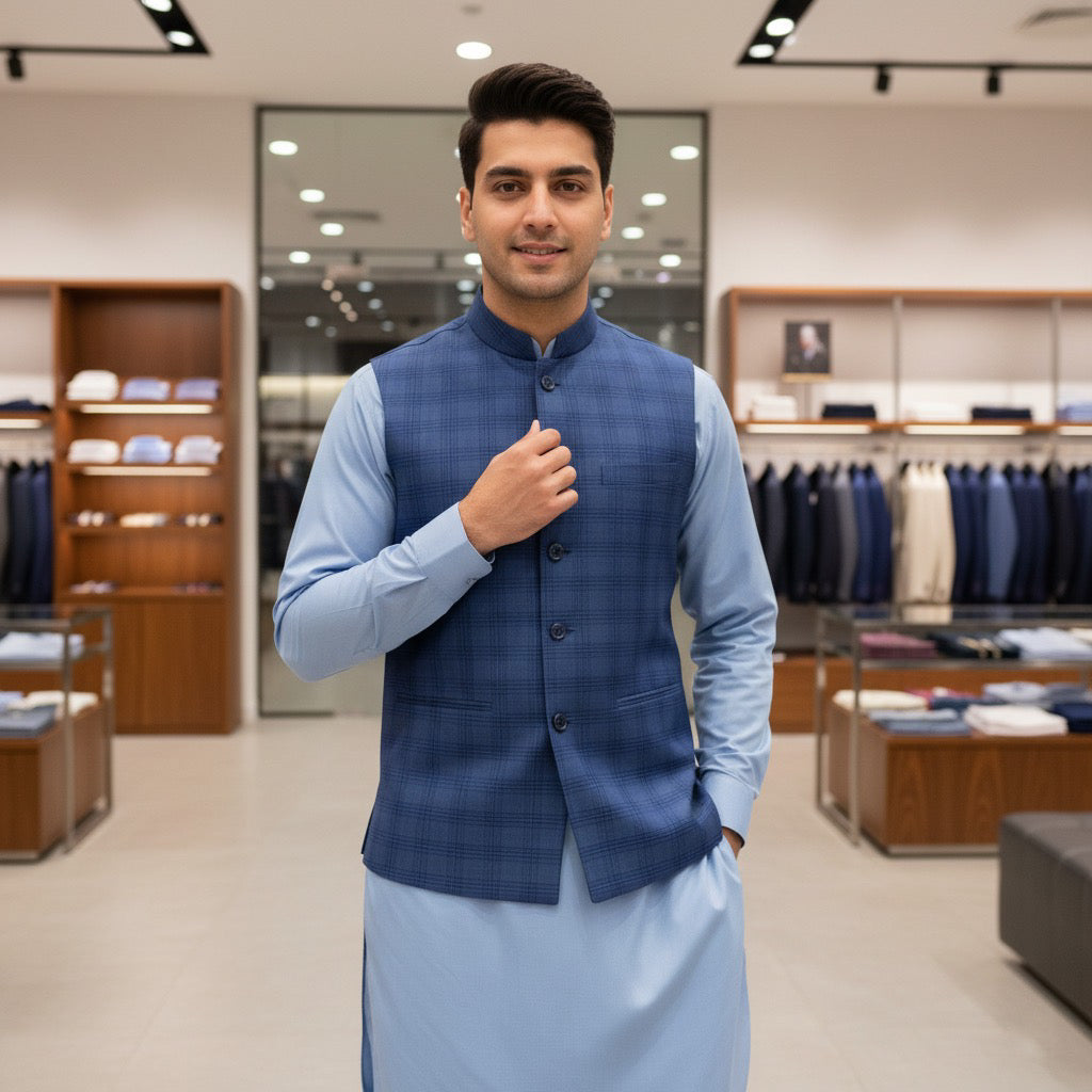 Royal Blue Checked Pattern