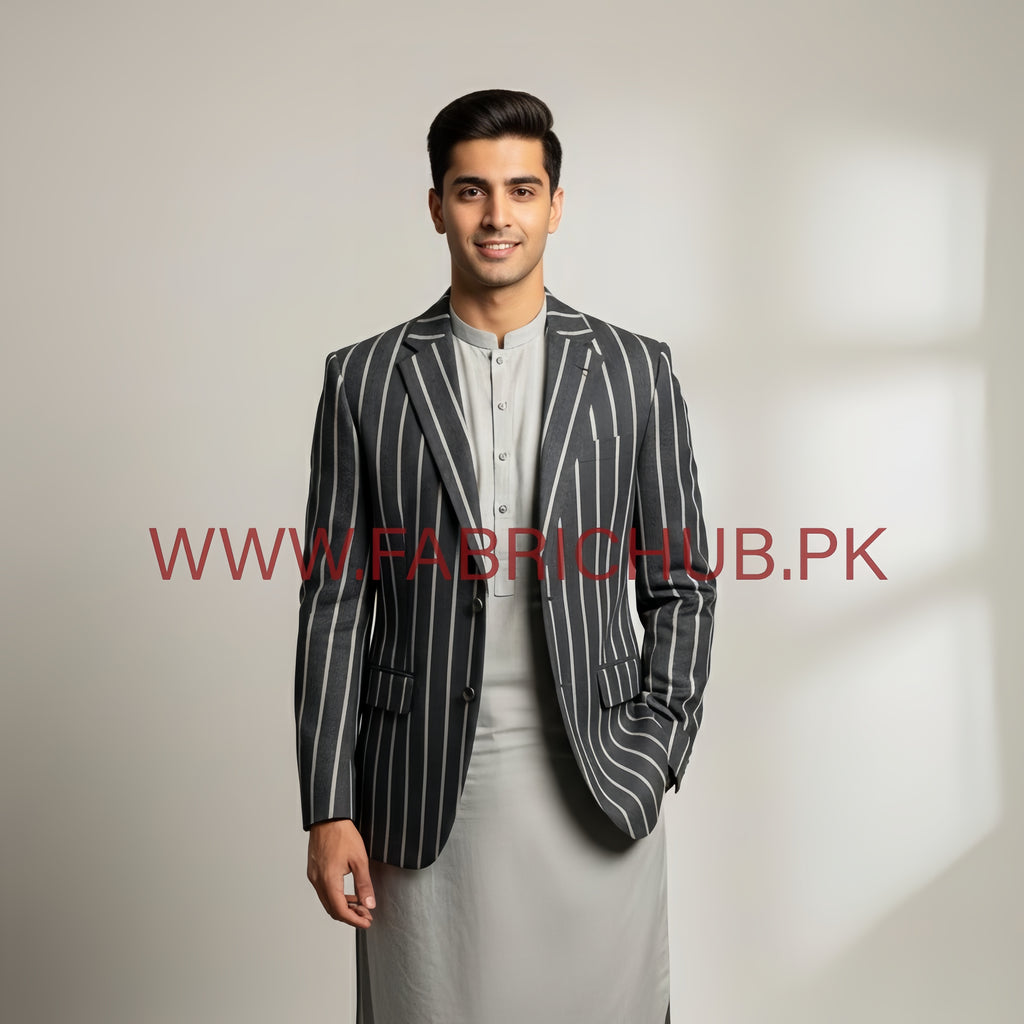 Grey Wide Lining Tweed